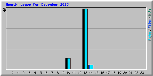 Hourly usage for December 2025